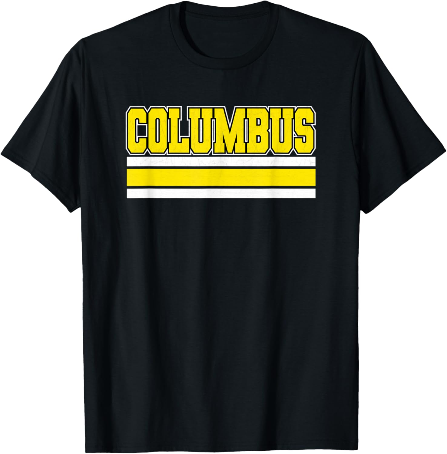 Columbus Yellow Black White Simple & Minimal Columbus Ohio T-Shirt - T-Shirt | Black