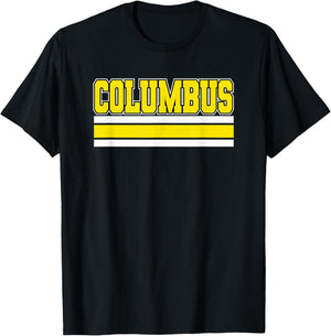 Columbus Yellow Black White Simple & Minimal Columbus Ohio T-Shirt - T-Shirt | Black