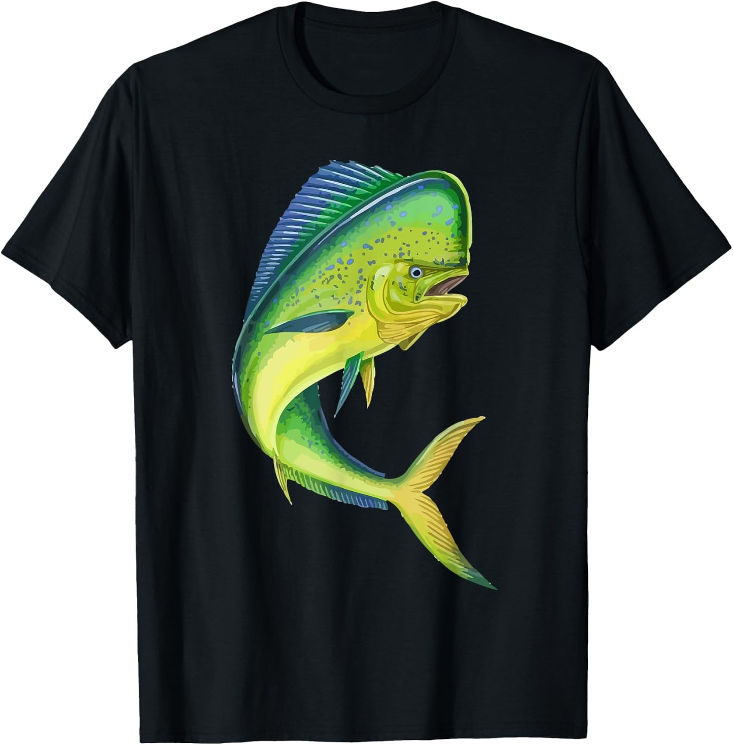 Mahi Fishing, Mahi Mahi Fish, Fishing Lover T-Shirt - T-Shirt | Black