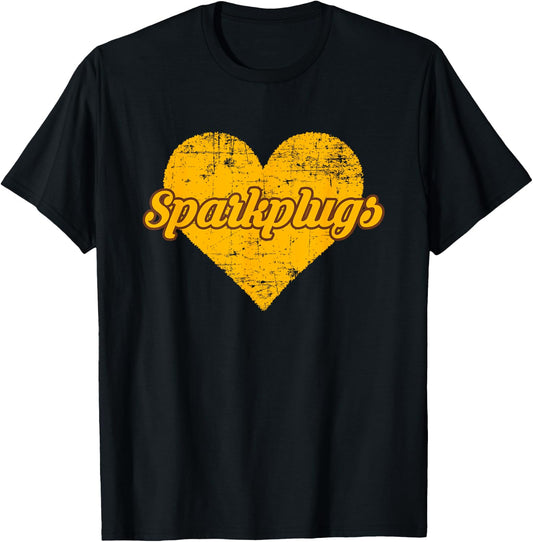 Speedway Sparkplugs Over Heart T-Shirt - T-Shirt | Black