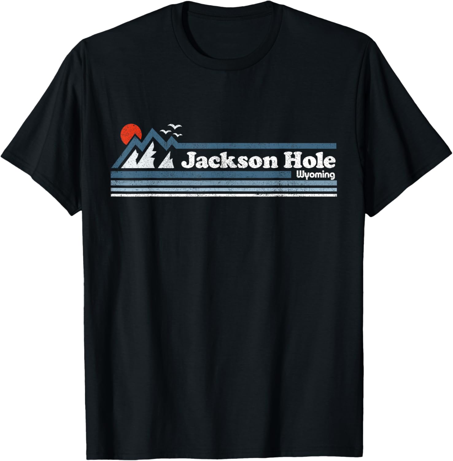 Retro Jackson Hole Wyoming Mountain Vintage Ski Souvenir T-Shirt - T-Shirt | Black