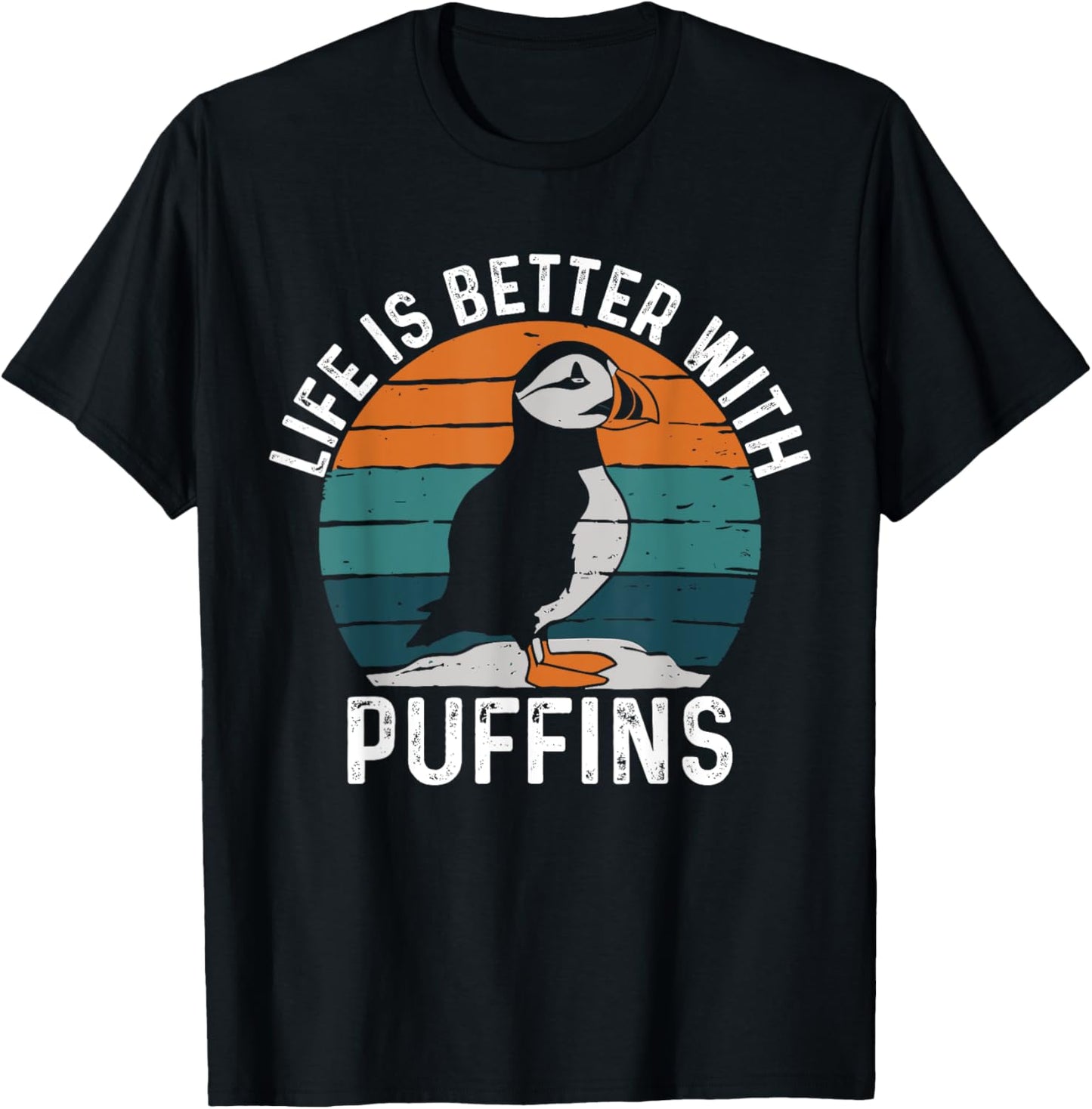 Life Is Better With Puffin Funny Puffin Lovers T-Shirt - T-Shirt | Black