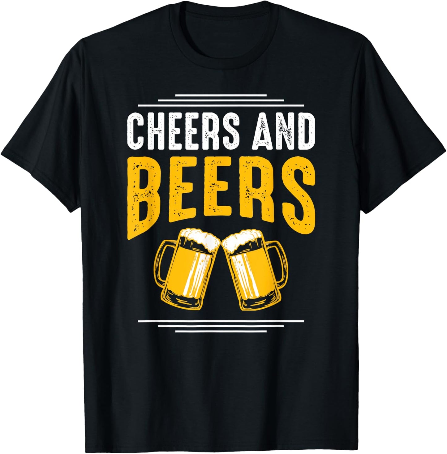 Funny drinking shirts "Cheers and beers" T-Shirt - T-Shirt | Black