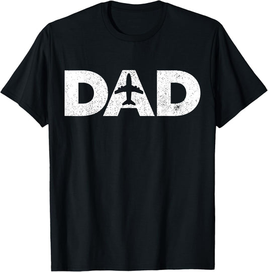 Pilot Dad Father's Day Gift Airplane and Aviation Lover T-Shirt - T-Shirt | Black