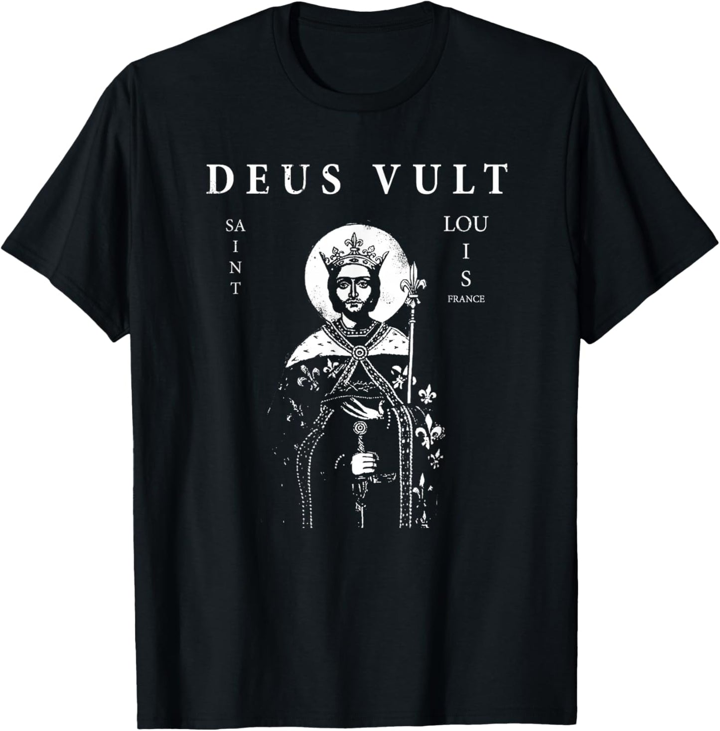 St. Louis IX "Deus Vult" T-Shirt - T-Shirt | Black