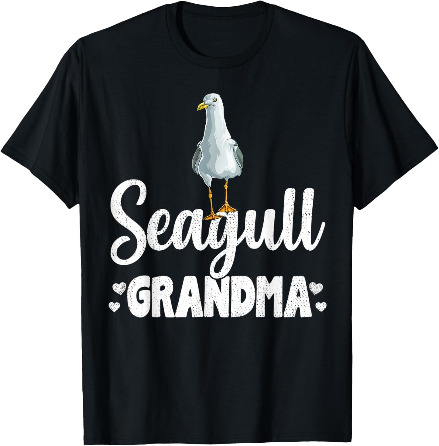 Seagull Grandma Beach Ocean gift Seagulls Men Women Kids T-Shirt - T-Shirt | Black