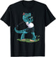 Funny Dino Playing Golf T-Rex Lover Golfer Kids Boys Girls T-Shirt - T-Shirt | Black