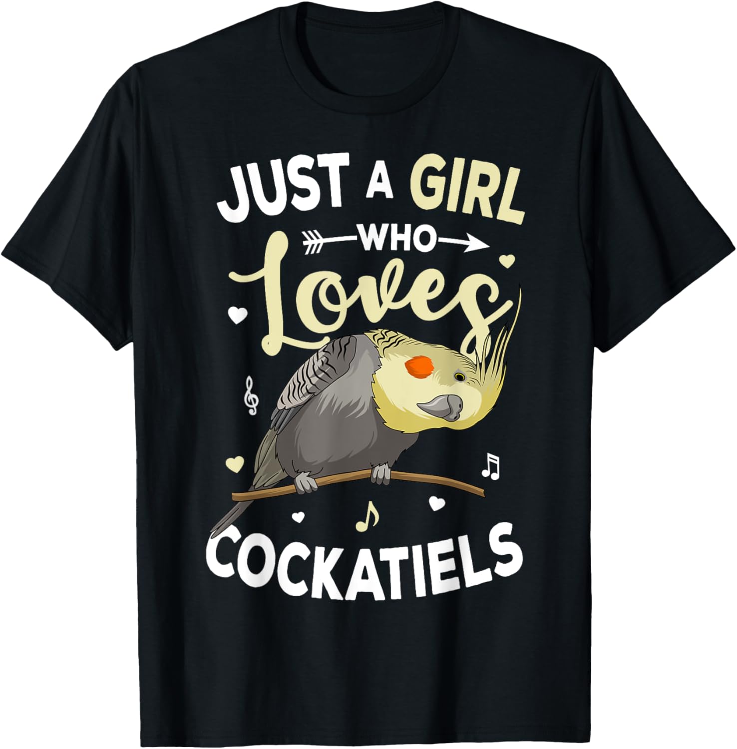 Just a Girl who loves Cockatiels Bird Cockatiel T-Shirt - T-Shirt | Black