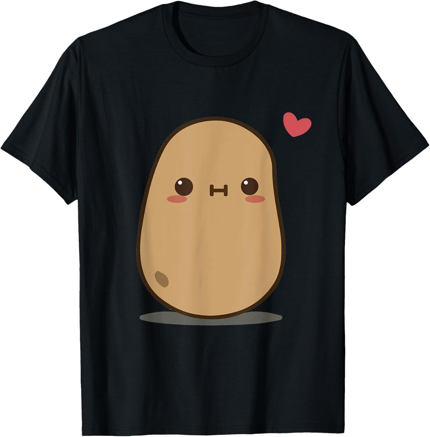 Potato Love Heart Gift Boys Men Women T-Shirt - T-Shirt | Black