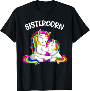 Sistercorn Unicorn Sister Girls T-Shirt - T-Shirt | Black