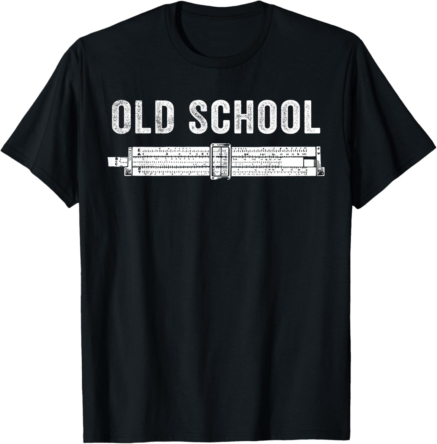 Old School Slide Rule Mechanical Analog Calculator T-Shirt - T-Shirt | Black