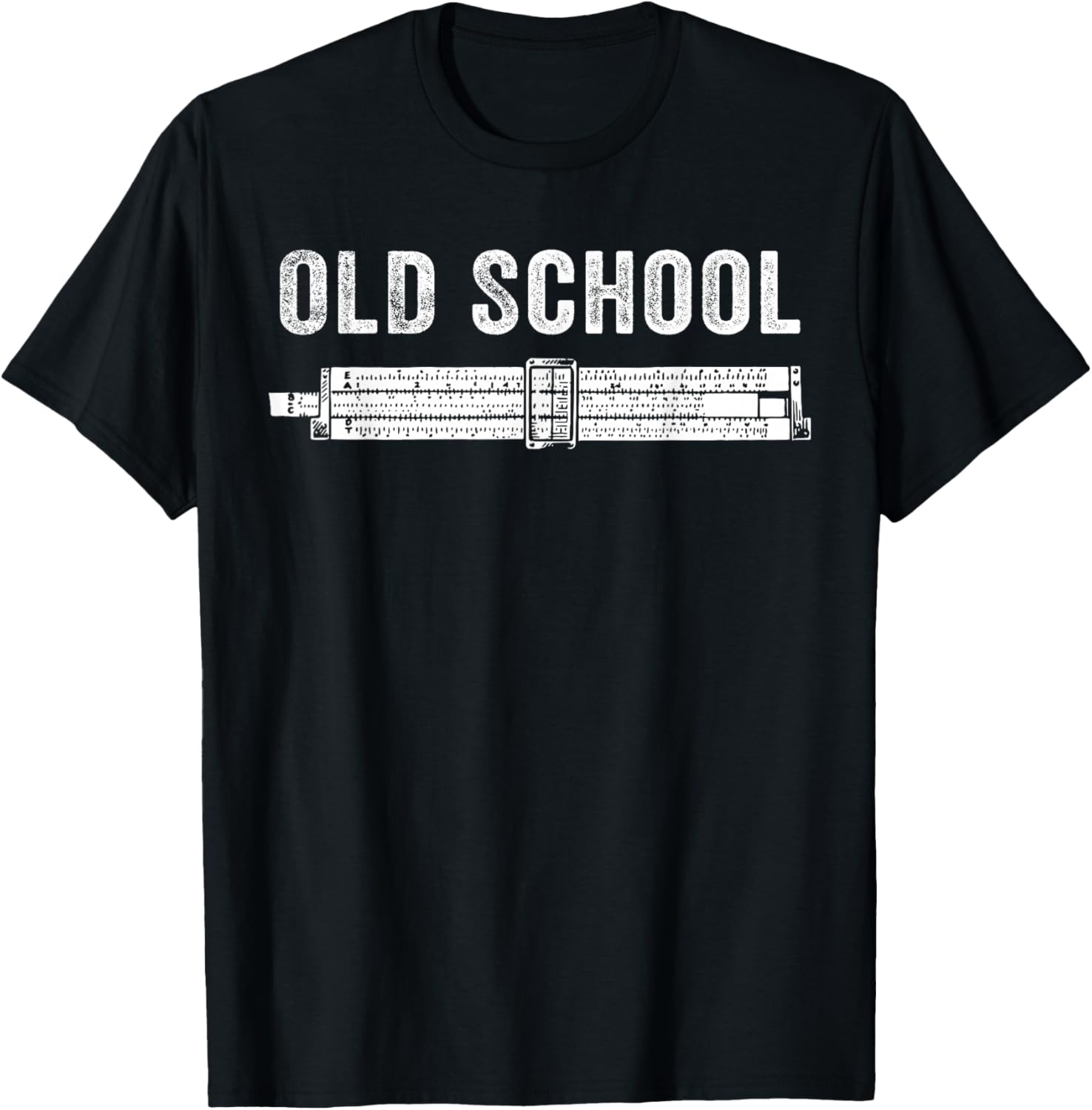 Old School Slide Rule Mechanical Analog Calculator T-Shirt - T-Shirt | Black