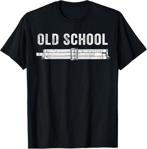 Old School Slide Rule Mechanical Analog Calculator T-Shirt - T-Shirt | Black