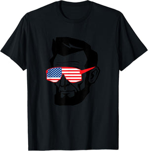 Funny Abraham Abe Lincoln Shirt July 4th Funny Men's Boys T-Shirt - T-Shirt | Black