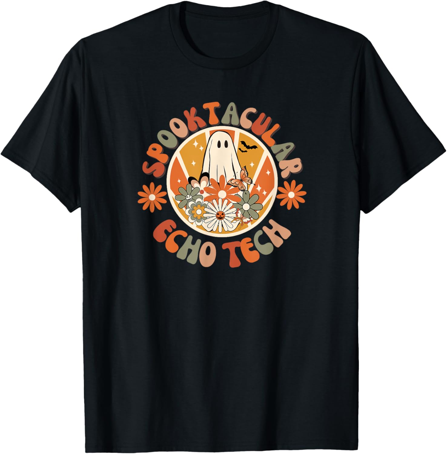 Spooktacular Echo Tech, Echocardiography Technologist Fall T-Shirt - T-Shirt | Black