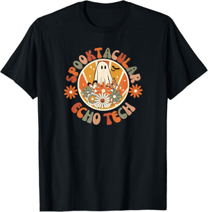 Spooktacular Echo Tech, Echocardiography Technologist Fall T-Shirt - T-Shirt | Black