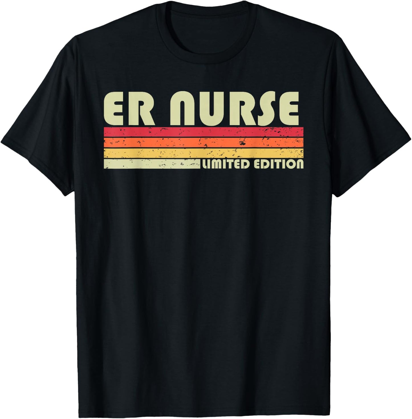 ER NURSE Funny Job Title Profession Birthday Worker Idea T-Shirt - T-Shirt | Black