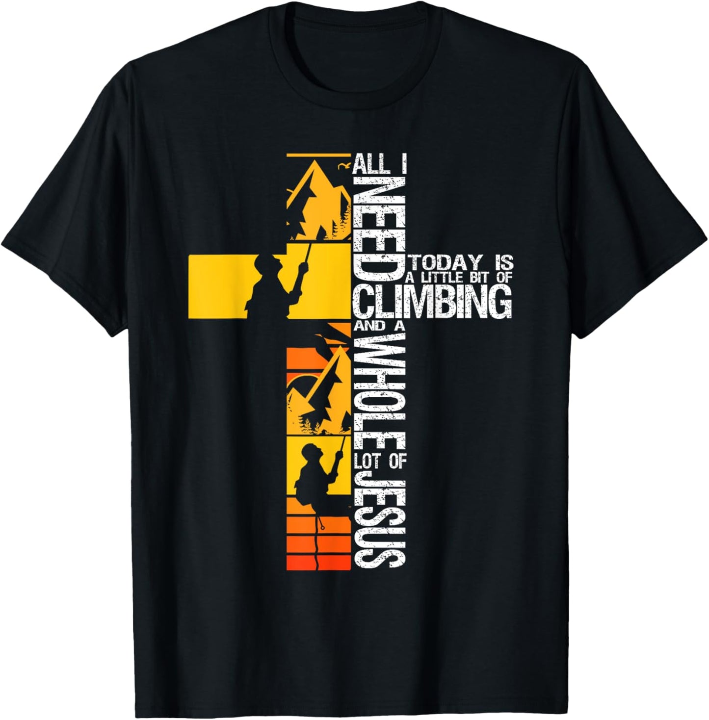 Climbing Jesus Is My Rock Christian Rock Climber Boulderer T-Shirt - T-Shirt | Black