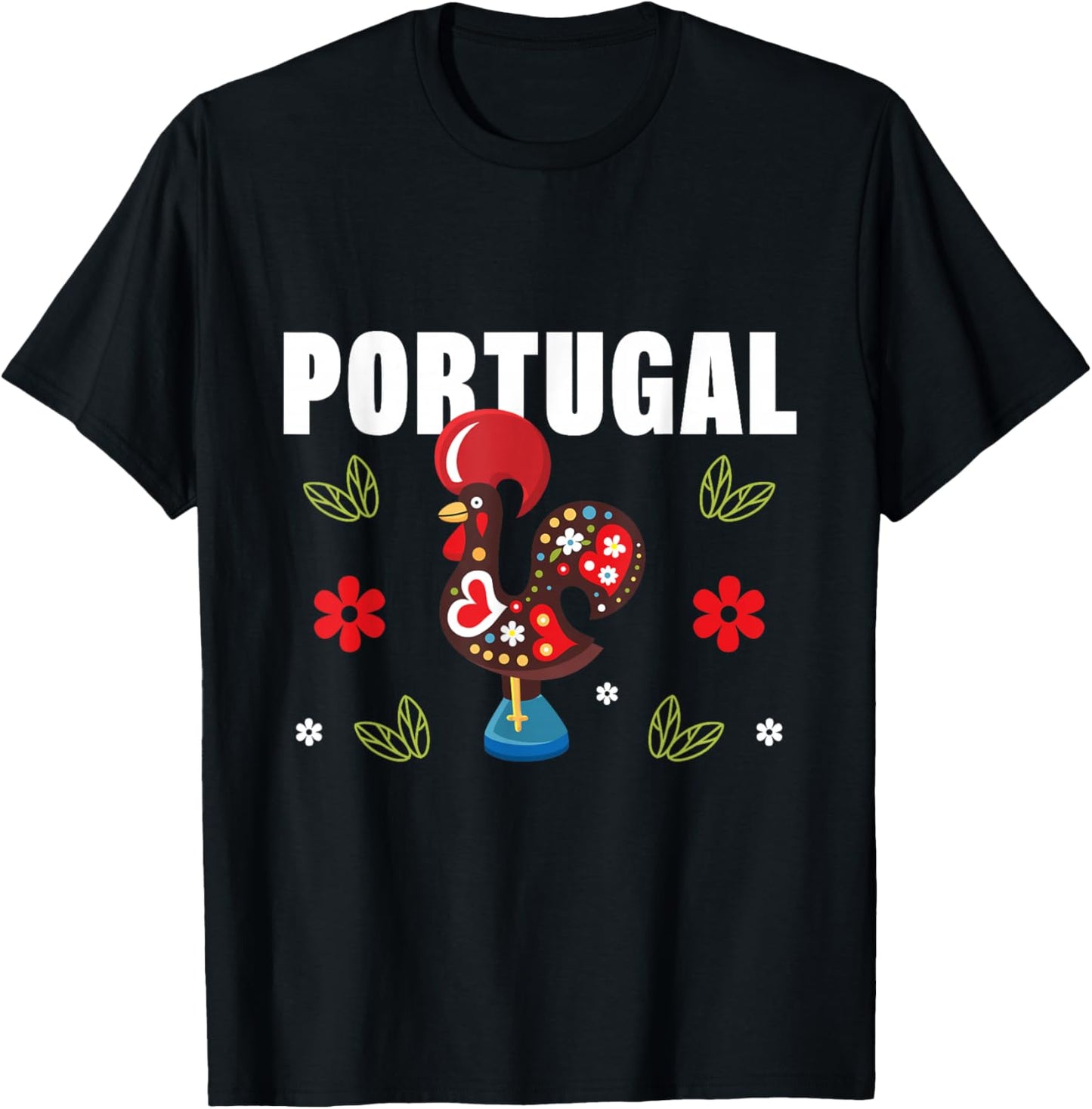 Galo de Barcelos Portuguese Rooster Shirt Portugal T-Shirt - T-Shirt | Black