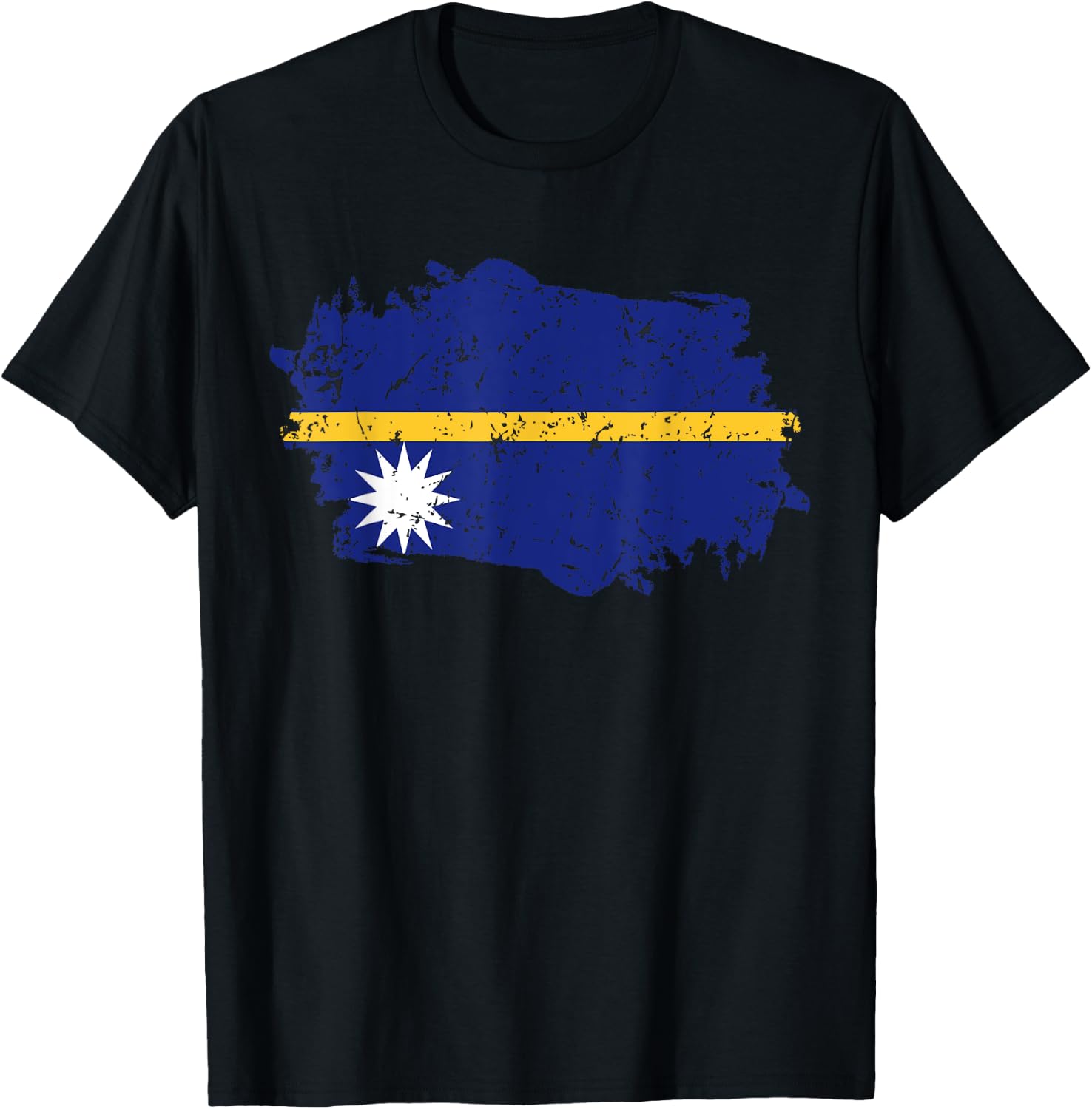 Nauru Flag Design Grunge Country Flag Nauru T-Shirt - T-Shirt | Black