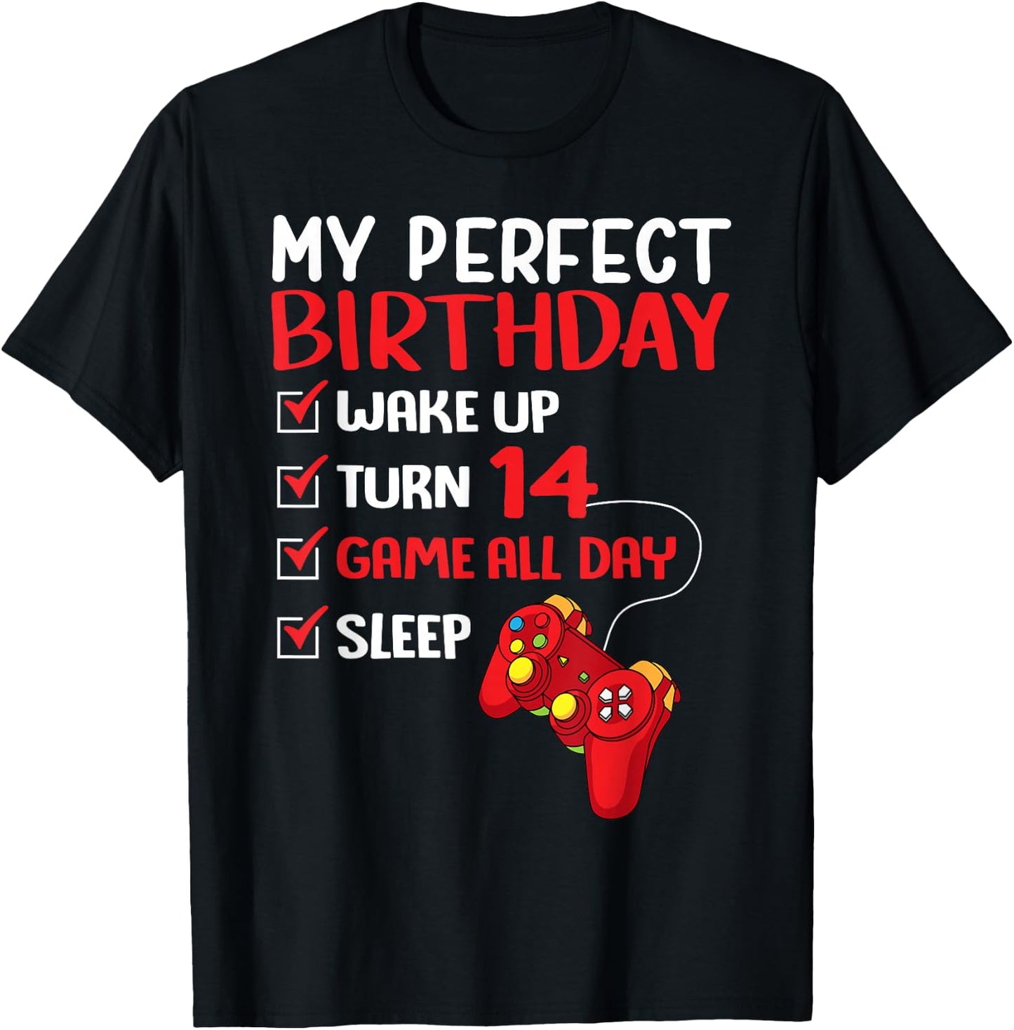14. Perfect Birthday Player, the 14 Year Old T-Shirt - T-Shirt | Black