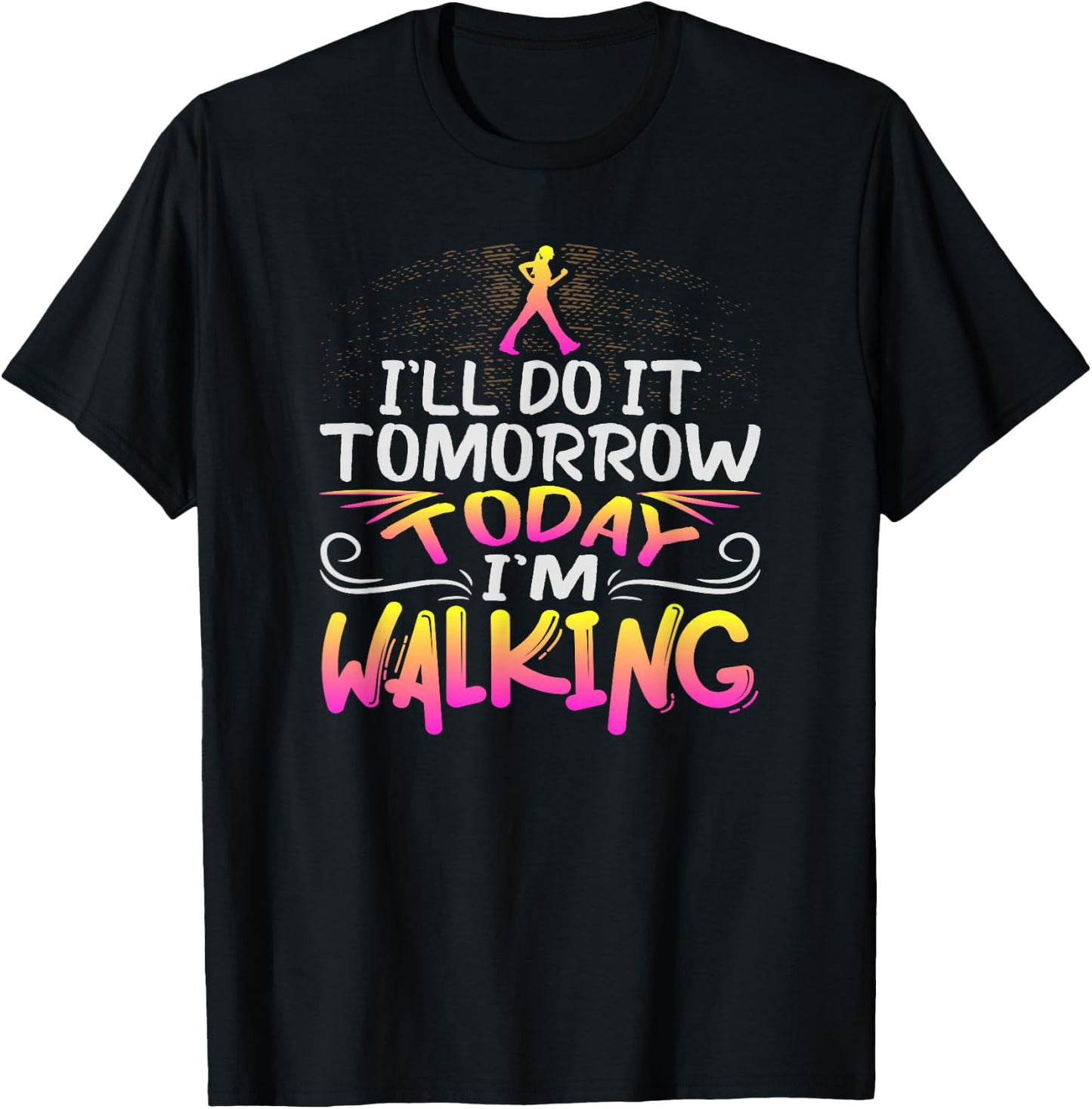 Funny Walking Exercise Design for Healthy Walker T-Shirt - T-Shirt | Black