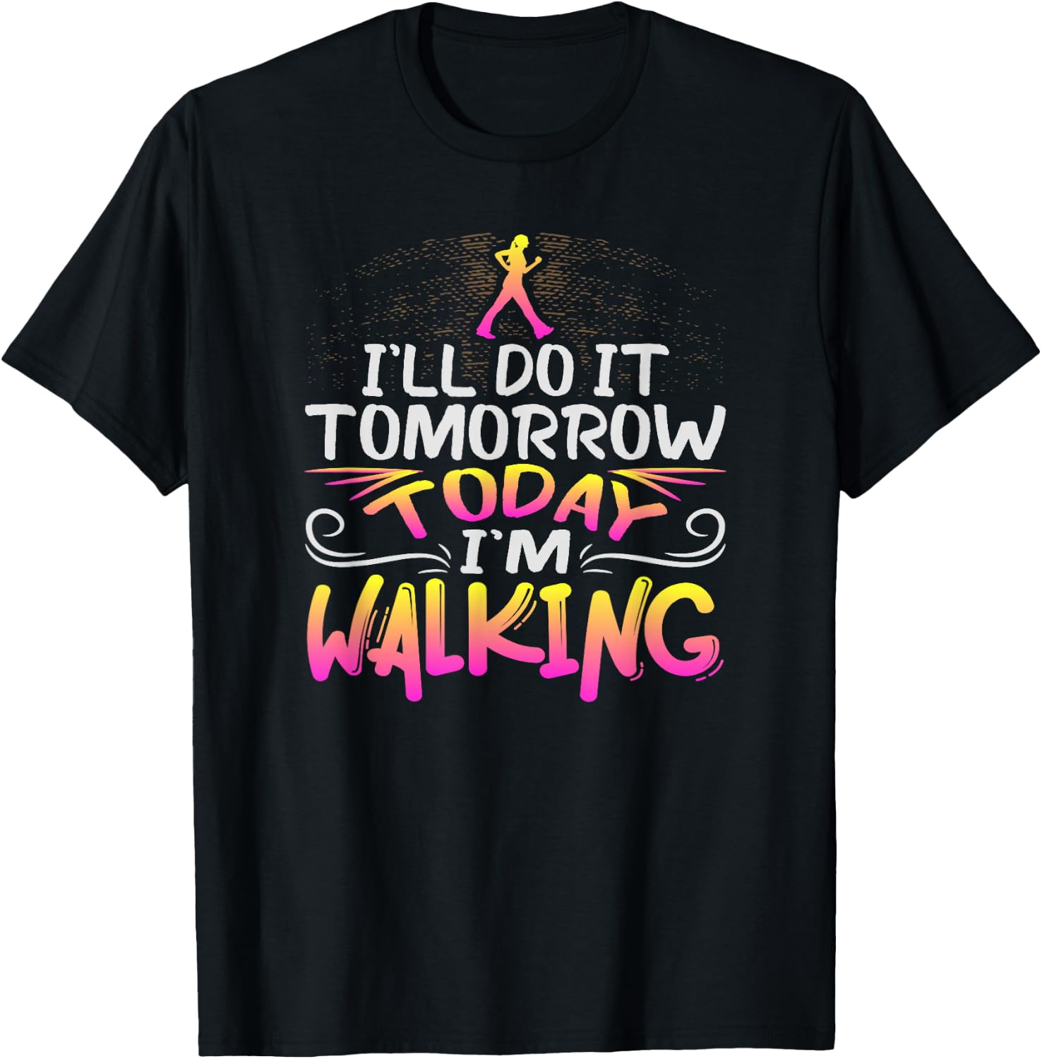 Funny Walking Exercise Design for Healthy Walker T-Shirt - T-Shirt | Black