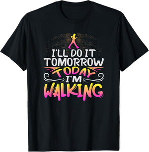 Funny Walking Exercise Design for Healthy Walker T-Shirt - T-Shirt | Black
