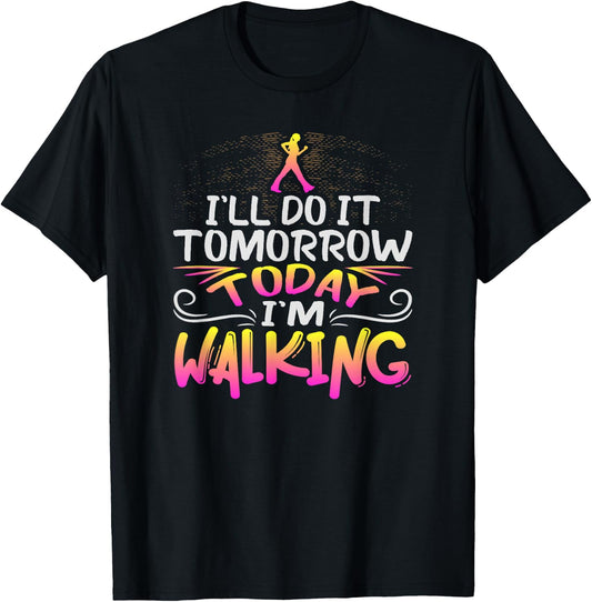 Funny Walking Exercise Design for Healthy Walker T-Shirt - T-Shirt | Black