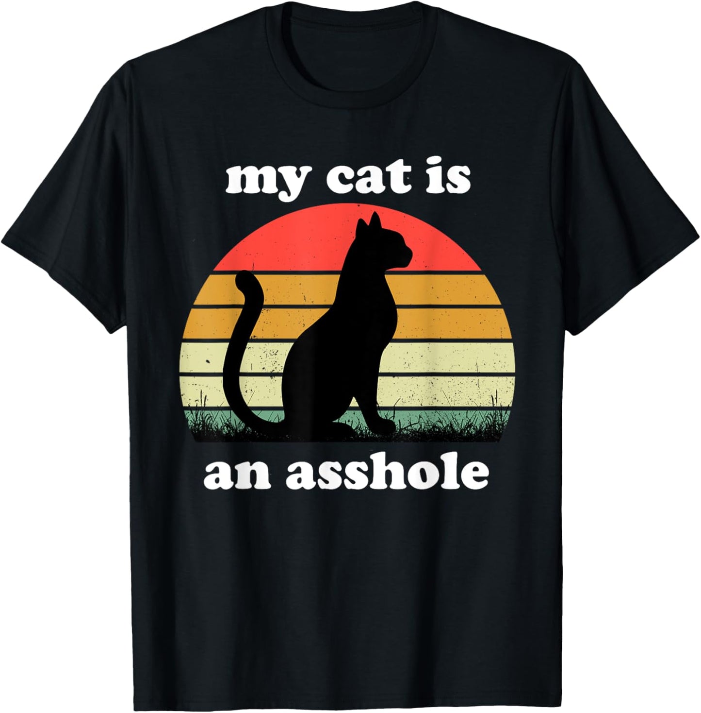 My Cat Is An Asshole | Funny Sarcastic Cat Saying Women T-Shirt - T-Shirt | Black