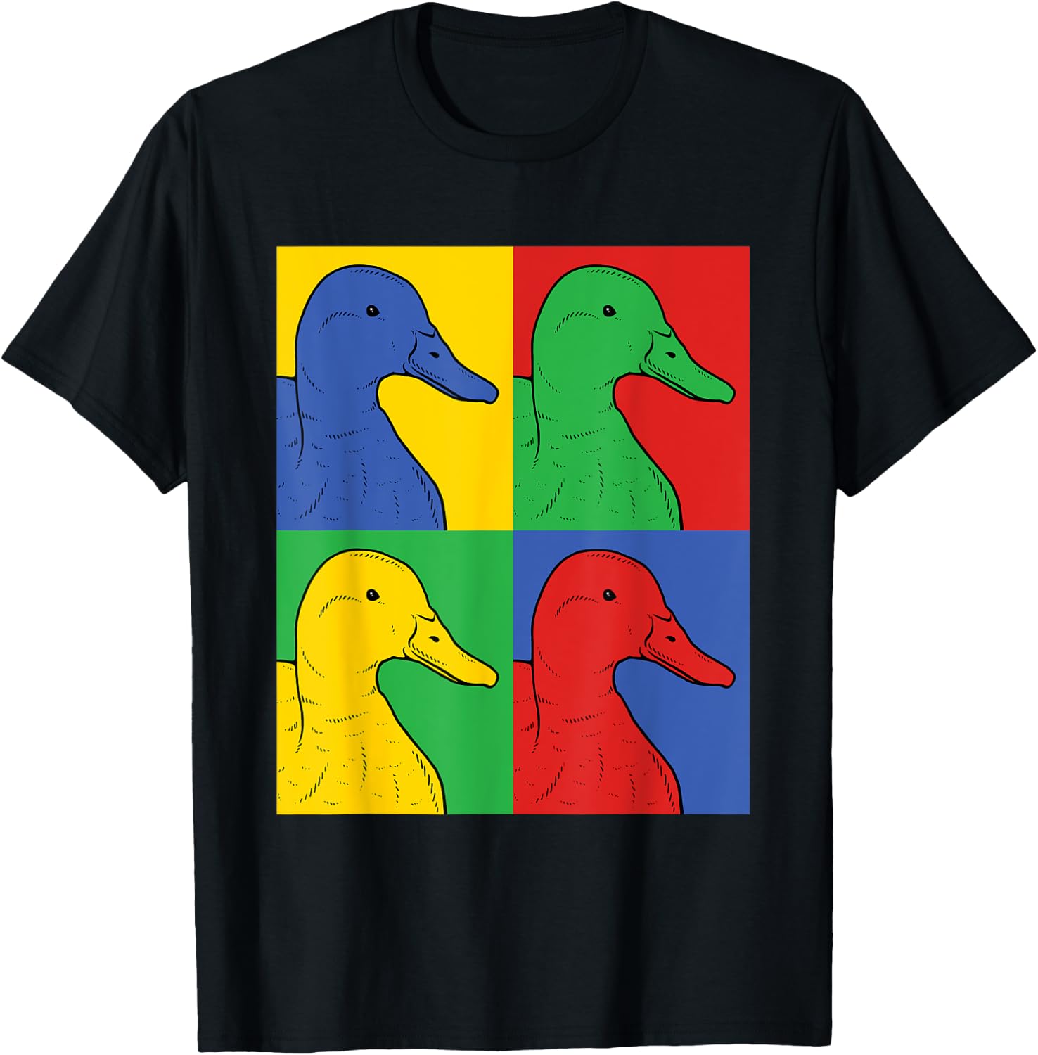 Mallard Pop Art - Retro Duck T-Shirt - T-Shirt | Black