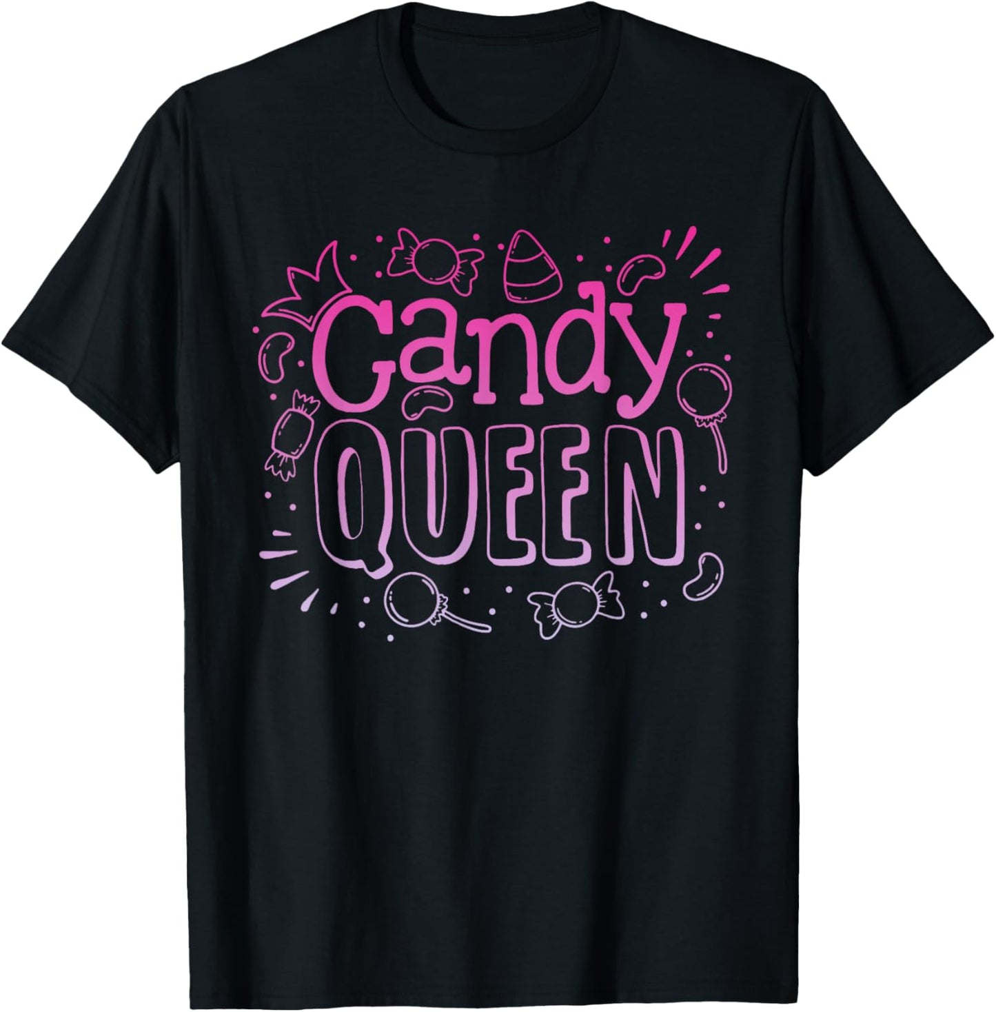 Cute Candy Queen Funny Halloween Girls Women T-Shirt - T-Shirt | Black