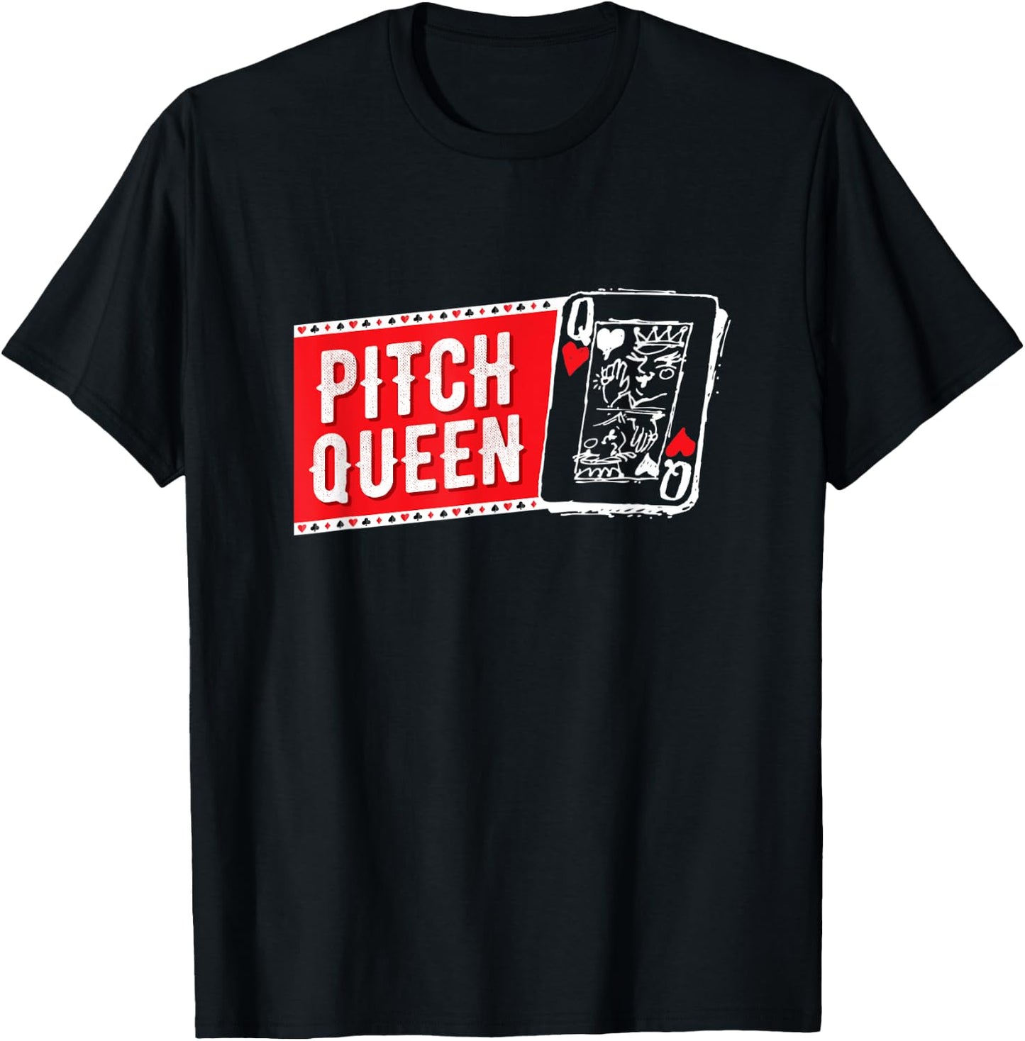 Pitch Queen, Pitch Player Cool Cards Graphic T-Shirt - T-Shirt | Black