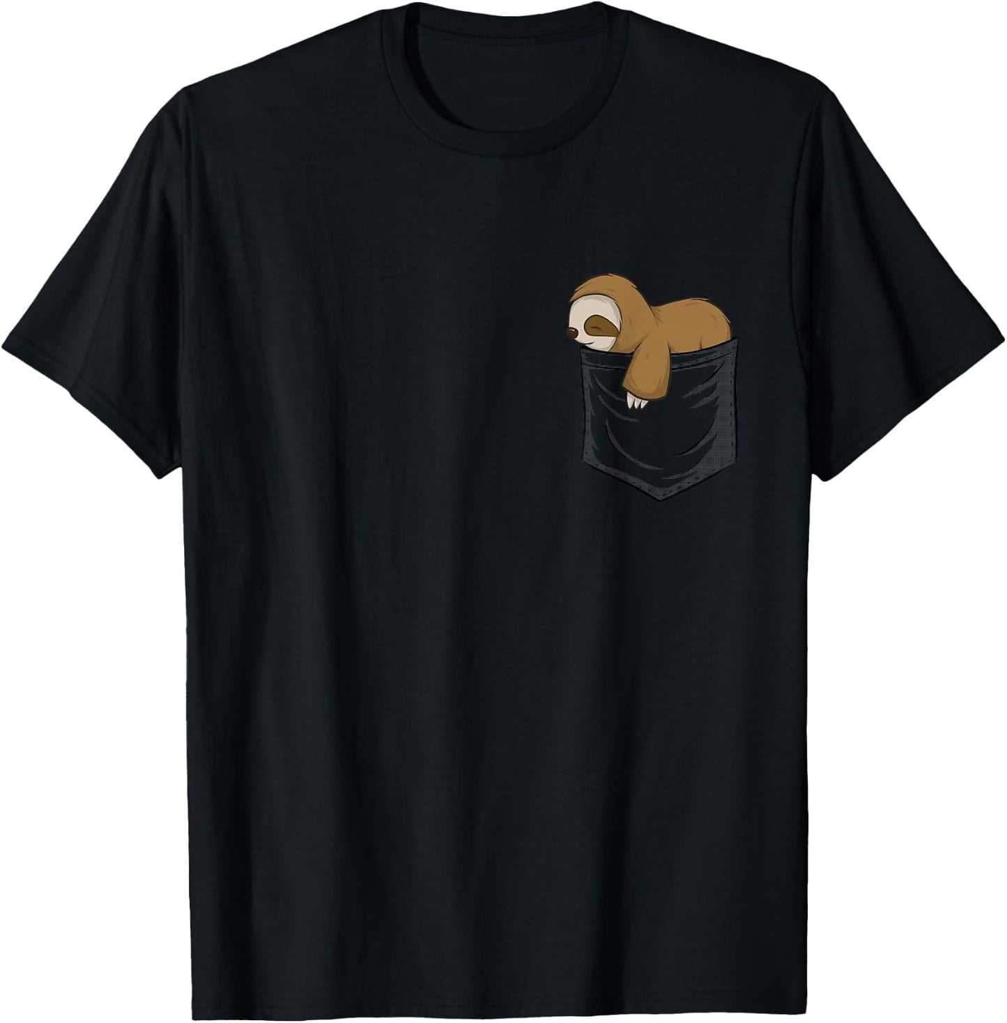 Naptime Cute Sleeping Kawaii Sloth In Your Pocket T-Shirt - T-Shirt | Black