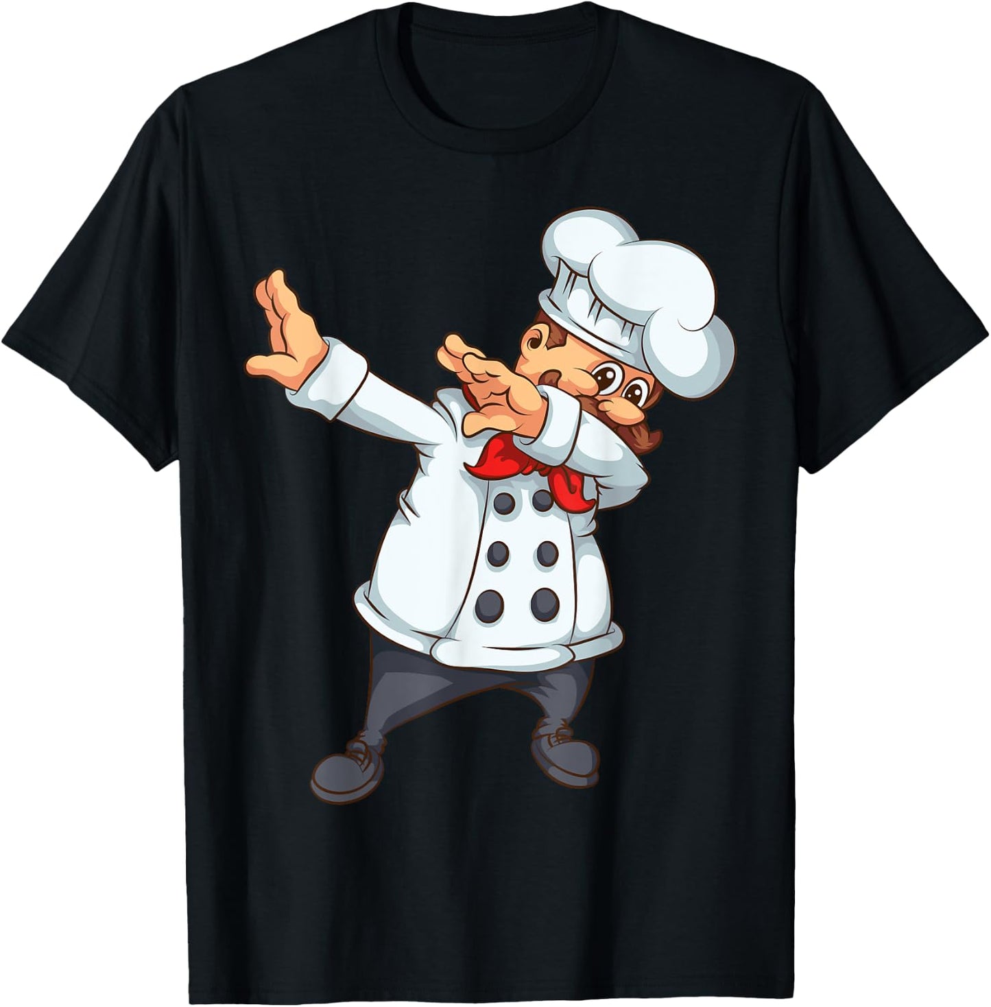 Cute Dabbing Chef | Funny Dab Dance Pastry Cook Food Gift T-Shirt - T-Shirt | Black
