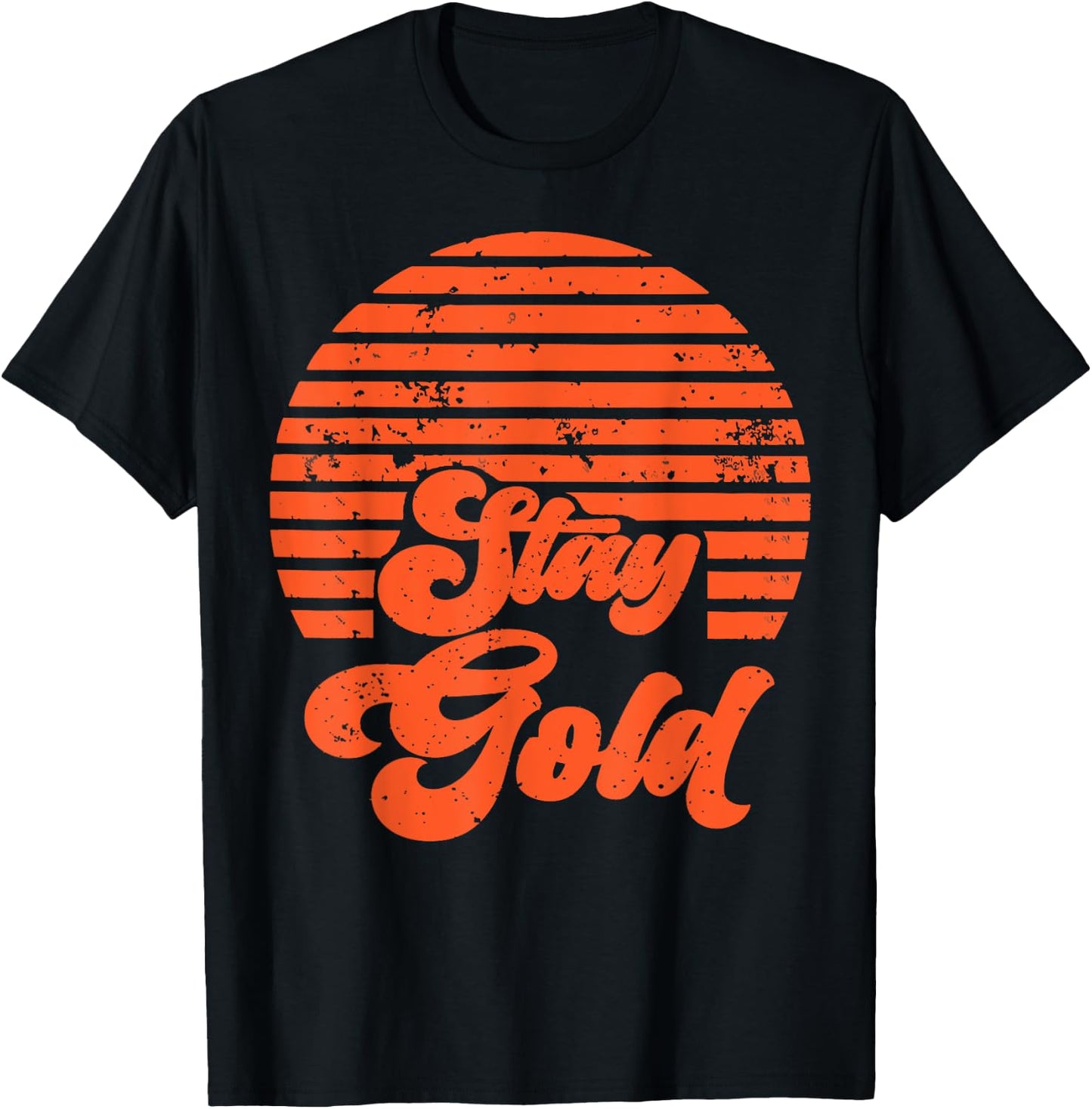 Stay Gold Vintage 80s Retro Men Women T-Shirt - T-Shirt | Black
