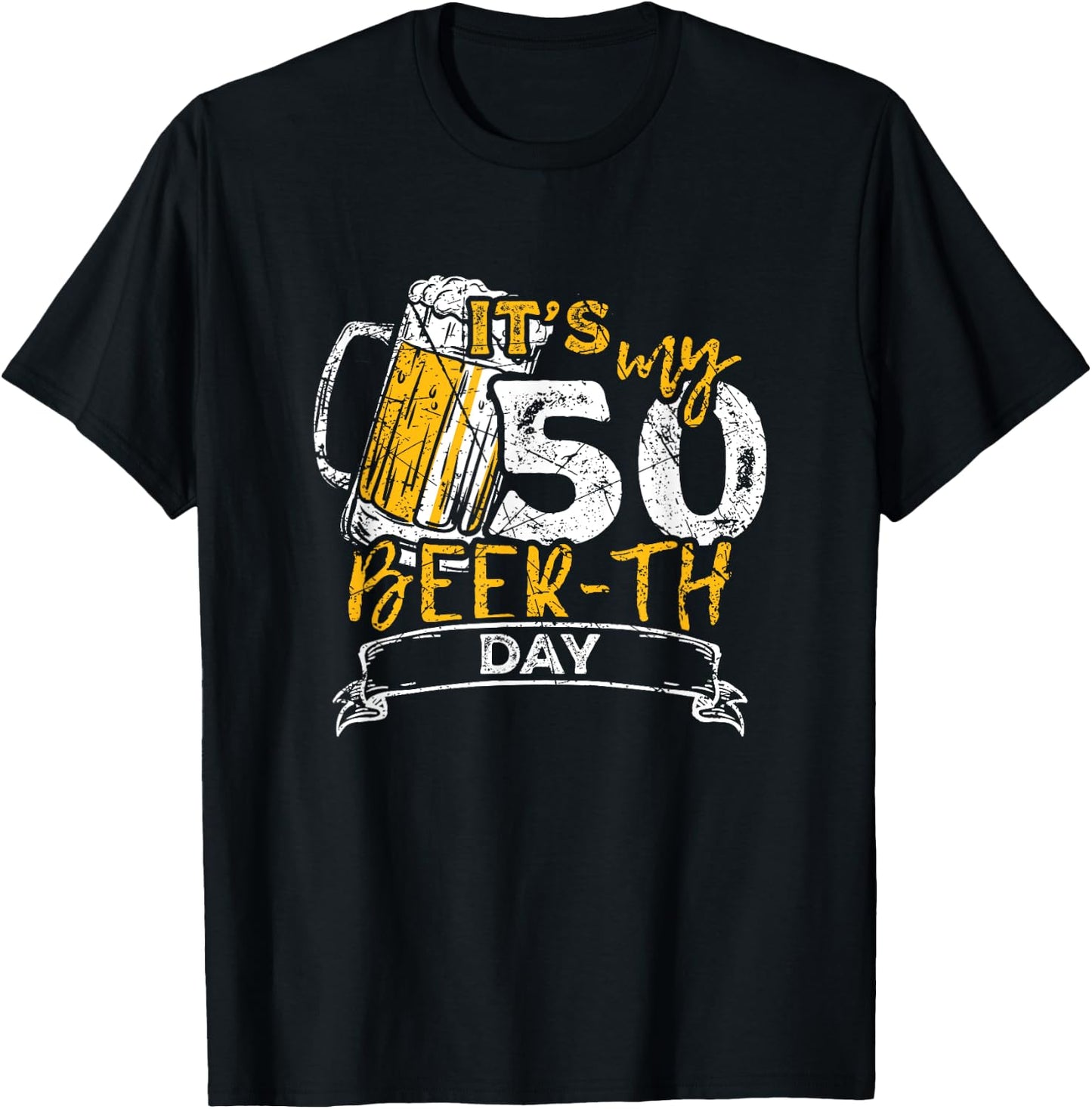 It's My Beer-th Day Funny 50th Birthday Beer T-Shirt - T-Shirt | Black