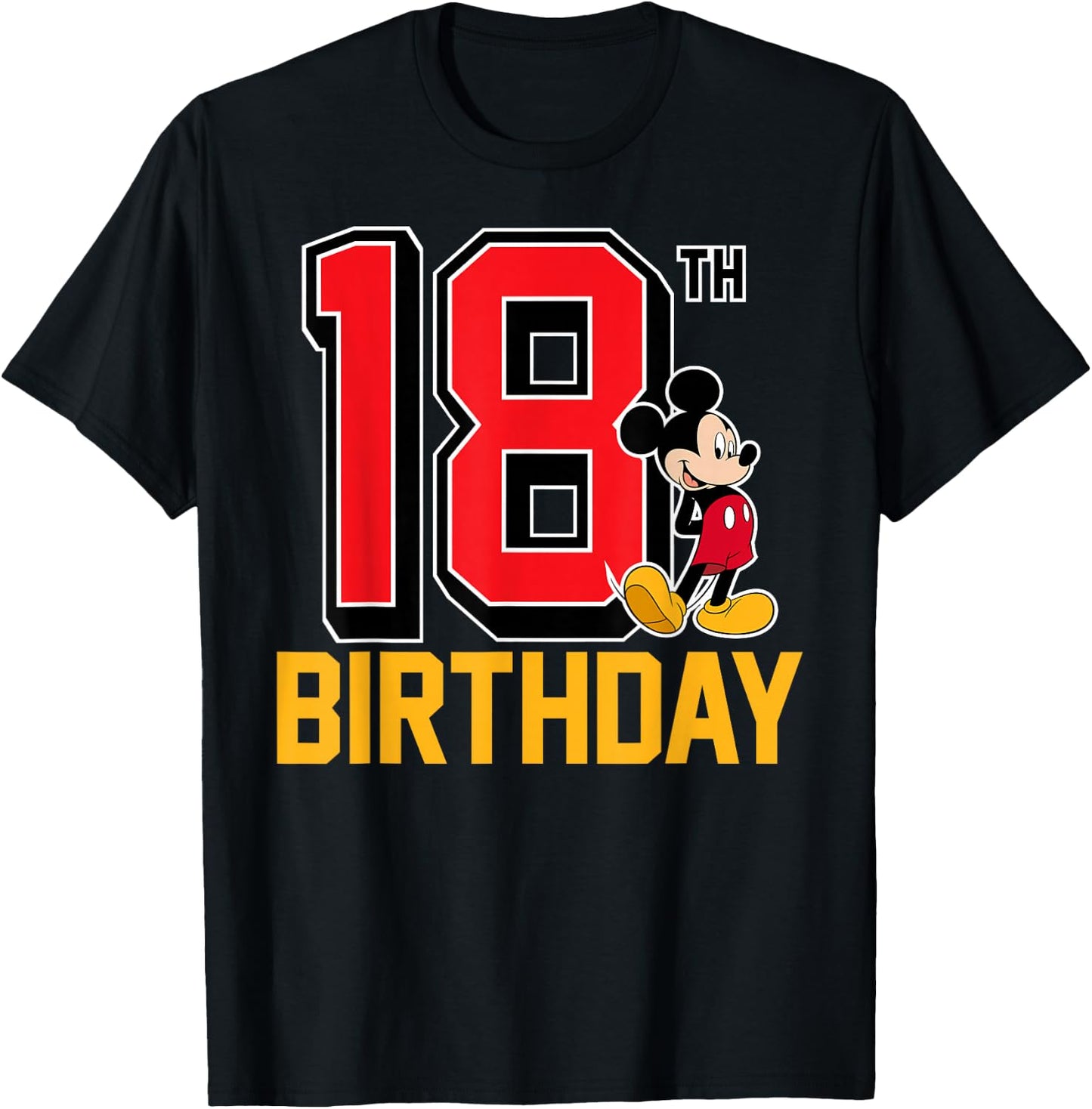 Disney - Mickey Mouse 18th Birthday T-Shirt - T-Shirt | Black