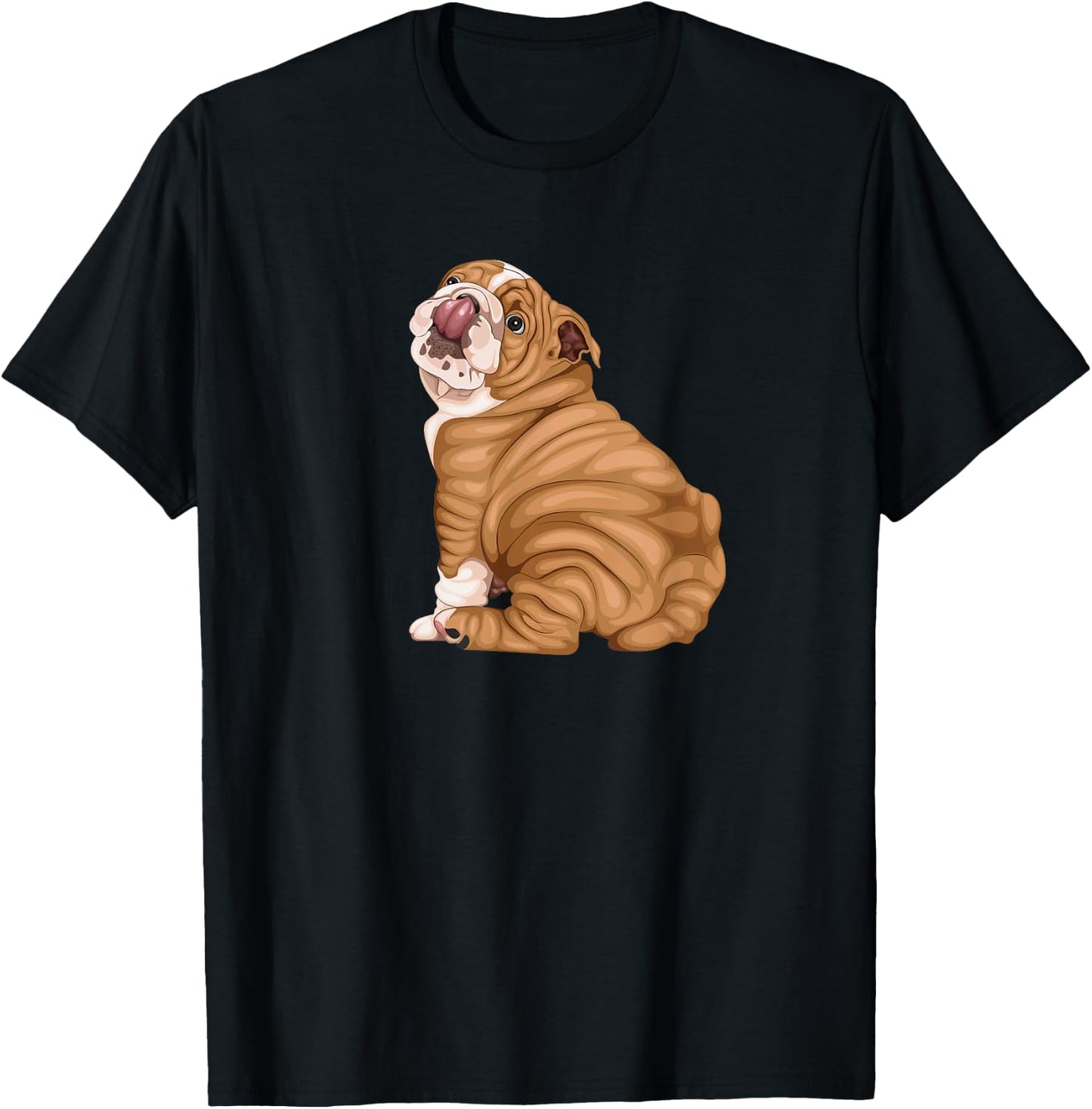 Funny Puppy Art Illustration English Bulldog Owner Women Kids T-Shirt - T-Shirt | Black