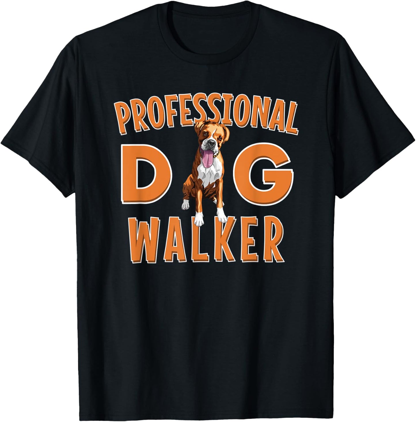 Professional Dog Walker Cute Boxer Dog Pet Lover Women Kids T-Shirt - T-Shirt | Black