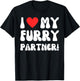 I Love My Furry Partner! Funny Furries Fandom Convention T-Shirt - T-Shirt | Black