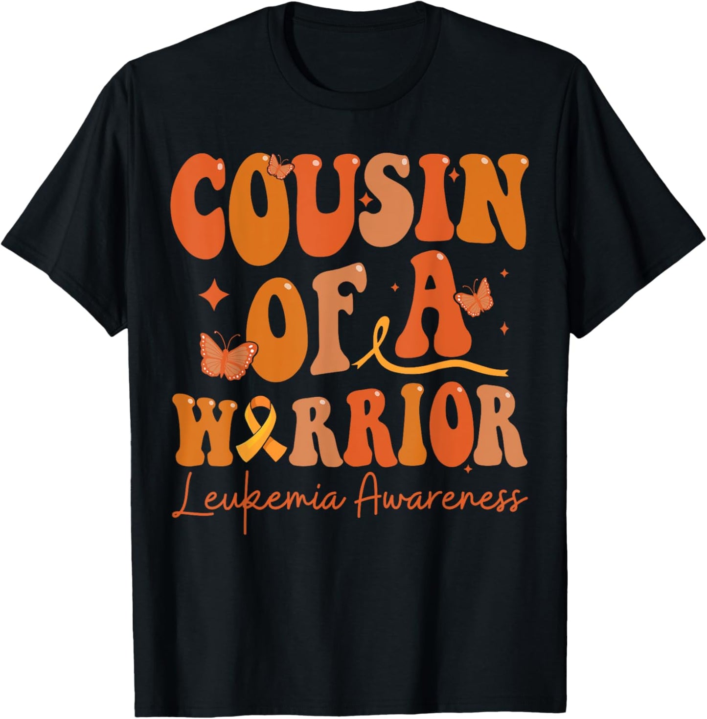 Cousin Of A Warrior Leukemia Awareness Family Matching T-Shirt - T-Shirt | Black