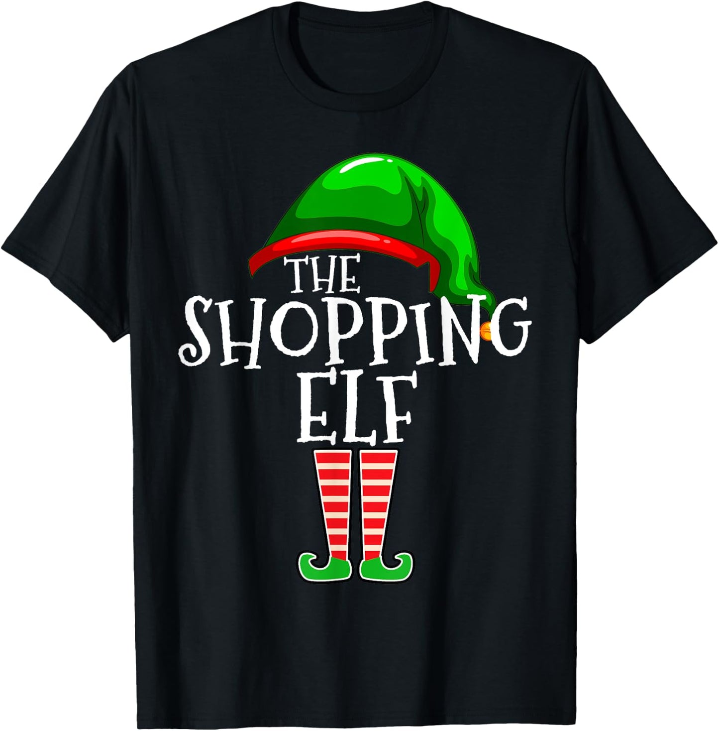 Shopping Elf Group Matching Family Christmas T-Shirt - T-Shirt | Black