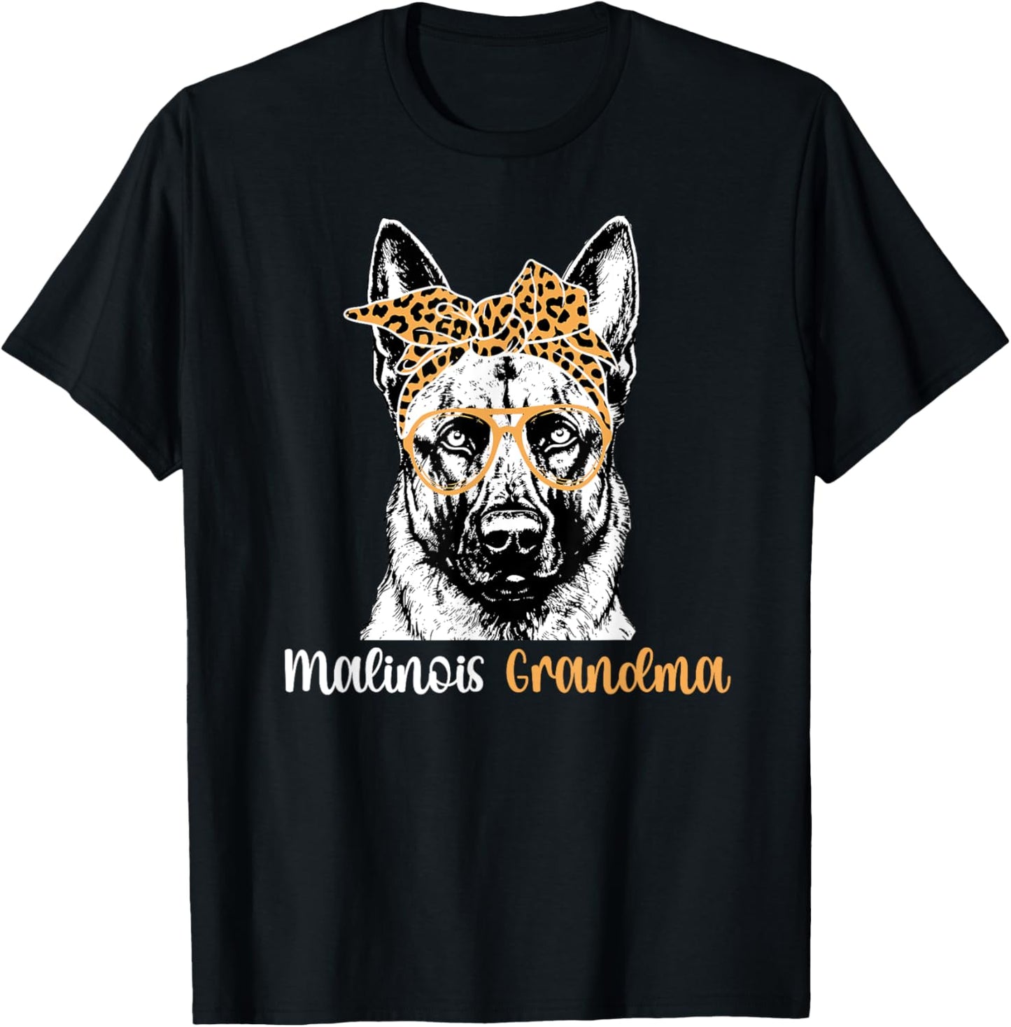 Malinois Grandma Of A Belgian Malinois Grandmother T-Shirt - T-Shirt | Black