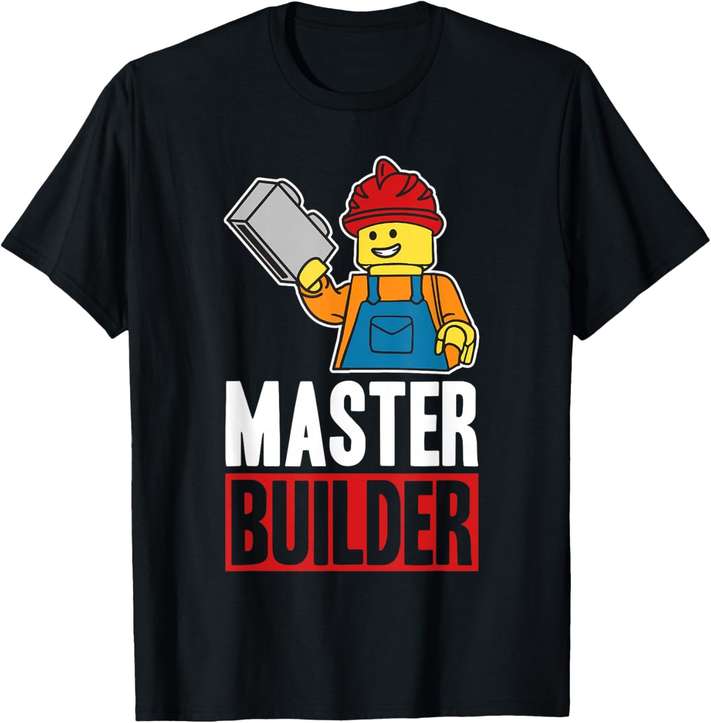 Funny Master Builder Building Blocks Gift Men Women Youth T-Shirt - T-Shirt | Black
