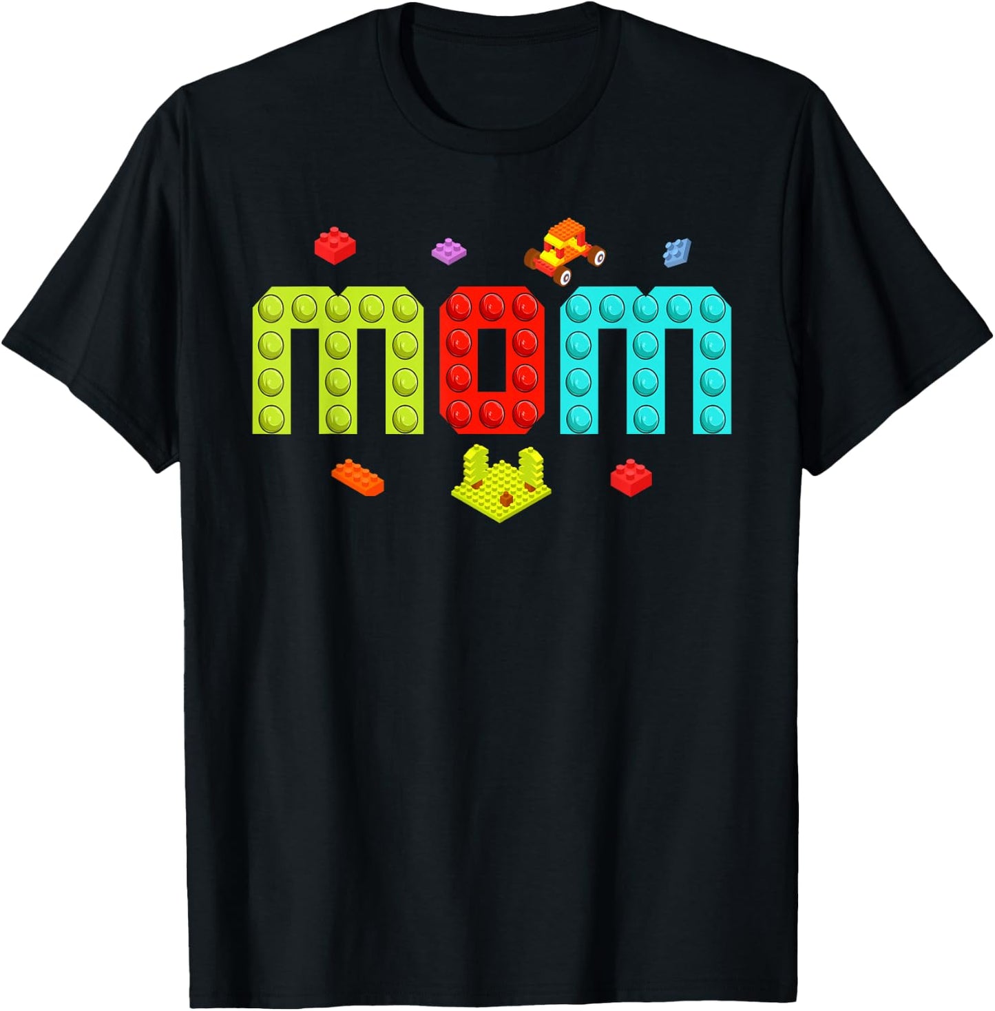 Mom Master Builder Building Bricks Blocks Family Set Parents T-Shirt - T-Shirt | Black