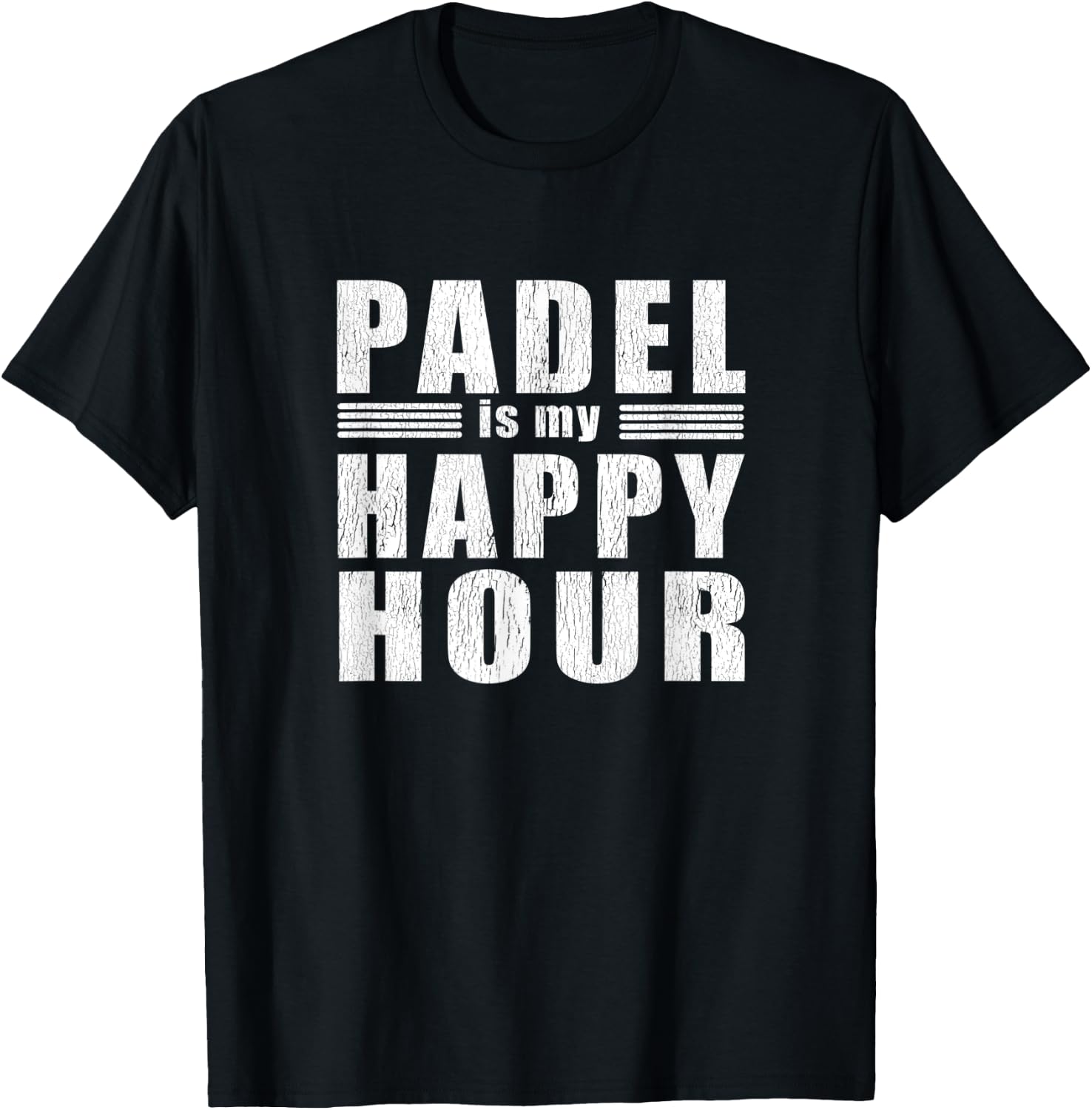 Funny Padel Inspired Happy Hour Practice Meme Gag Gift T-Shirt - T-Shirt | Black