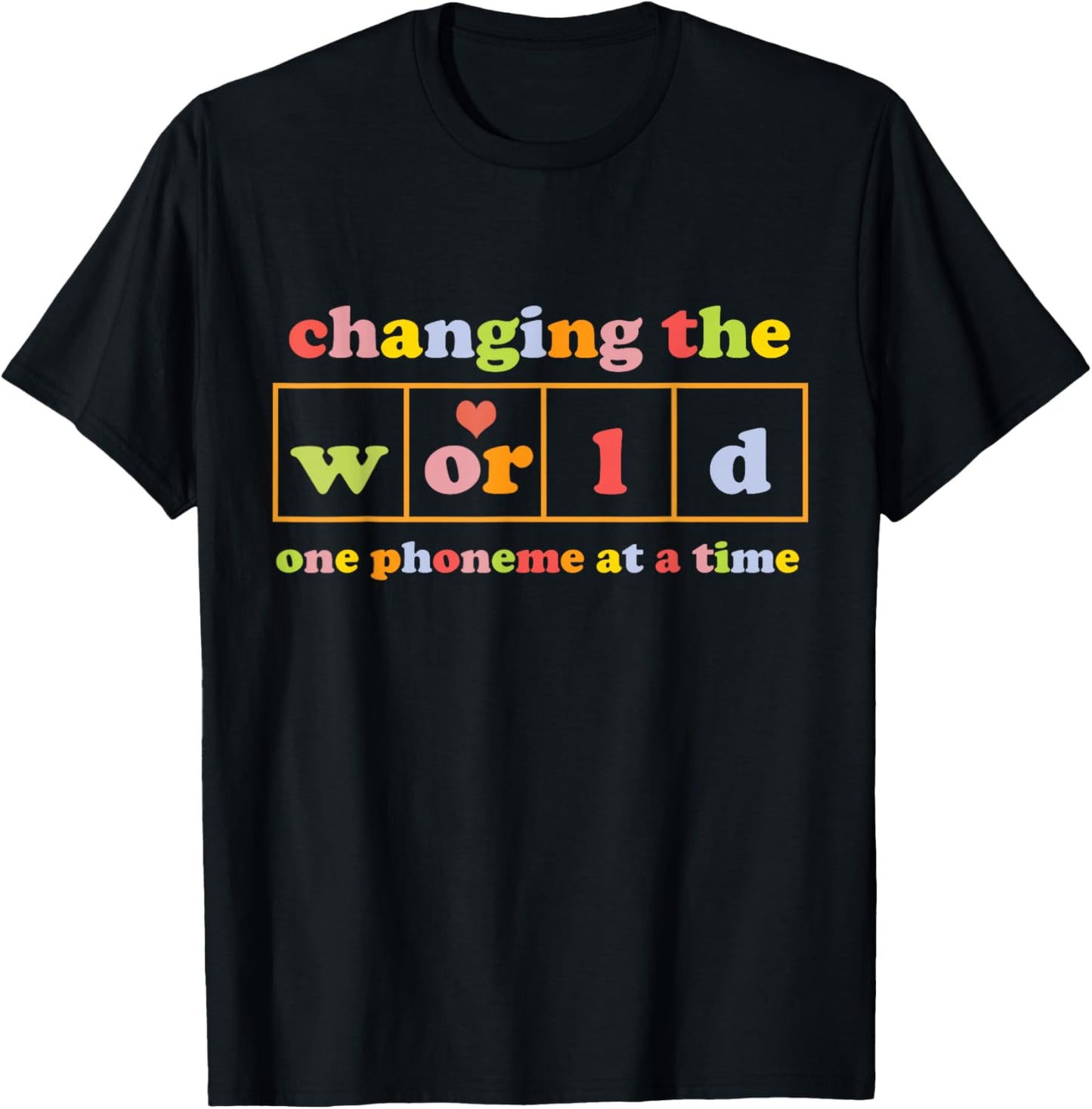 changing the world one phoneme at a time Retro funny , Small, Black T-Shirt - T-Shirt | Black