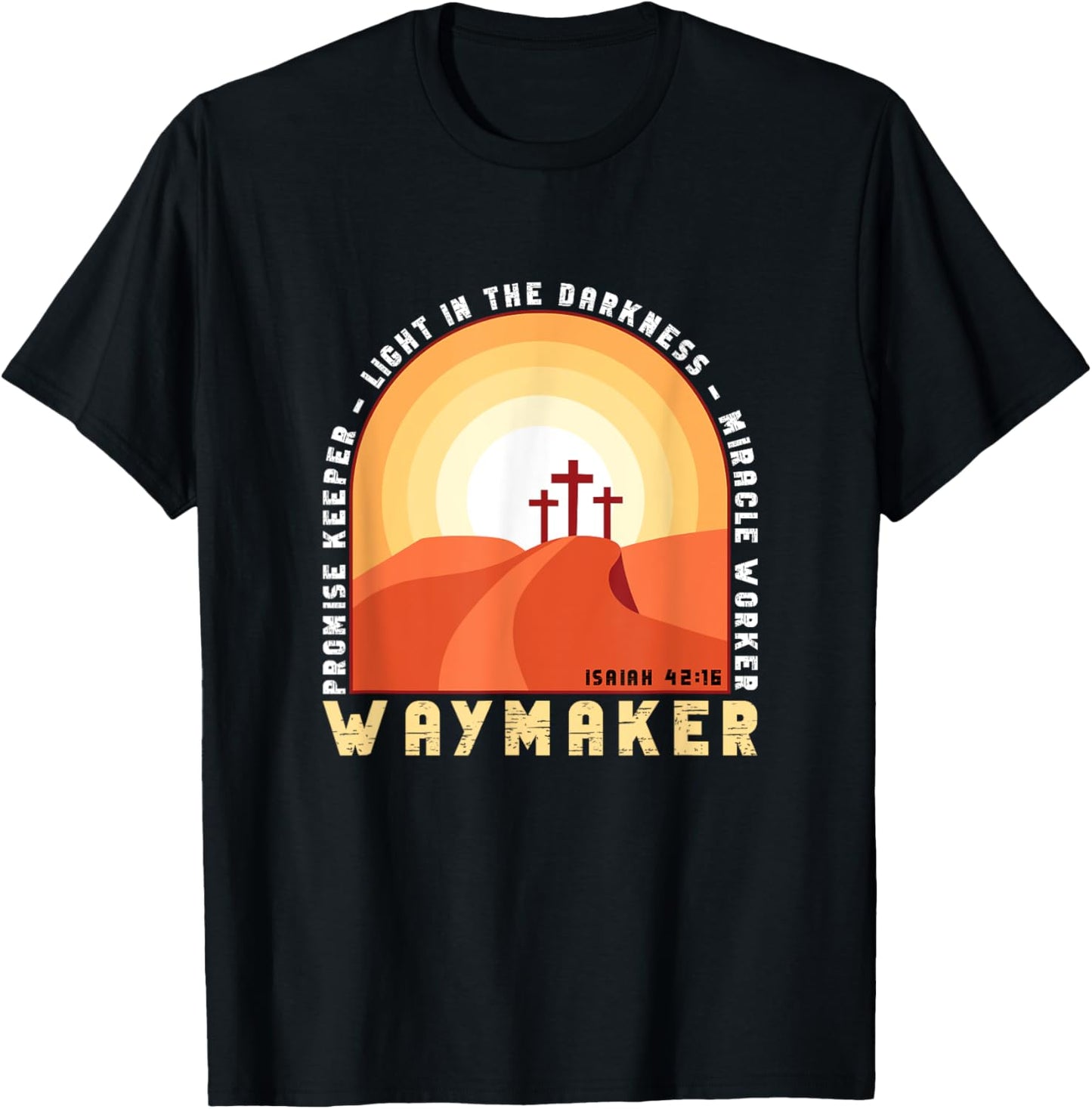 Vintage Waymaker Promise Keeper Miracle Worker Christian T-Shirt - T-Shirt | Black