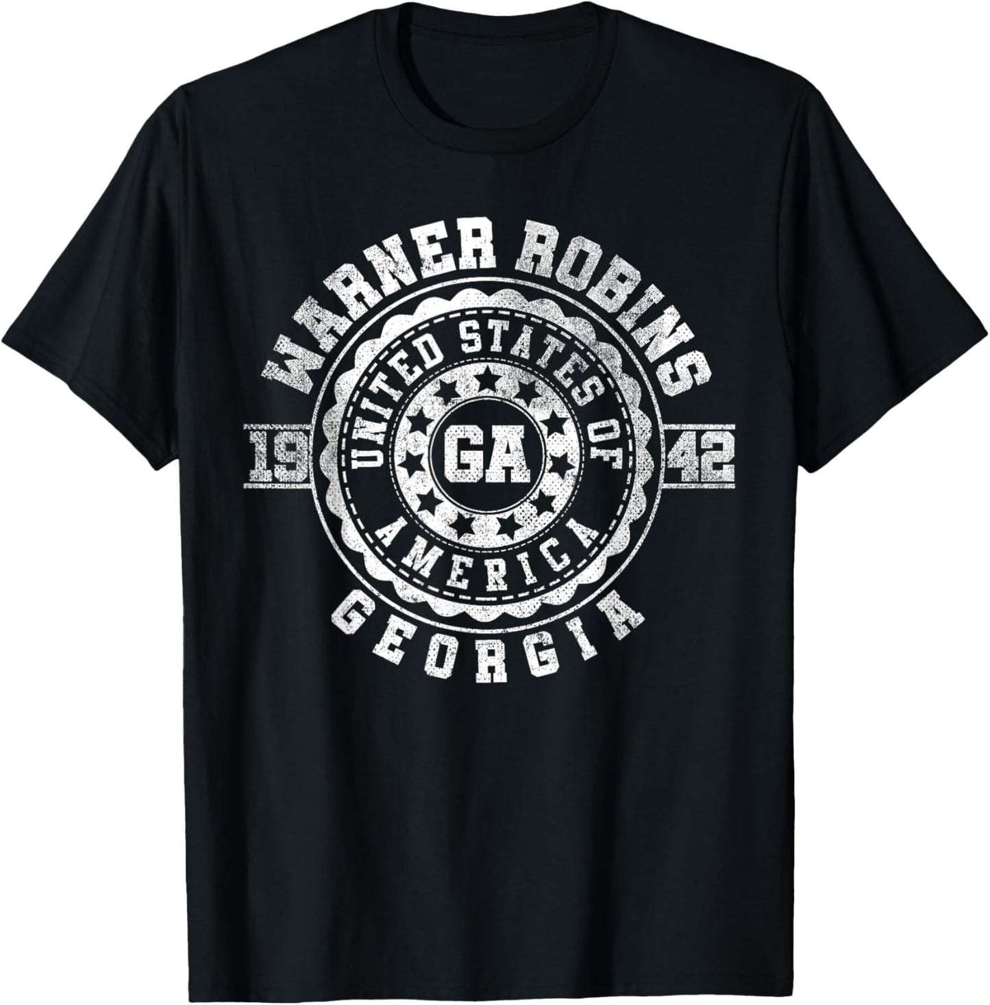 Warner Robins GA | Georgia | Vintage City Apparels T-Shirt - T-Shirt | Black